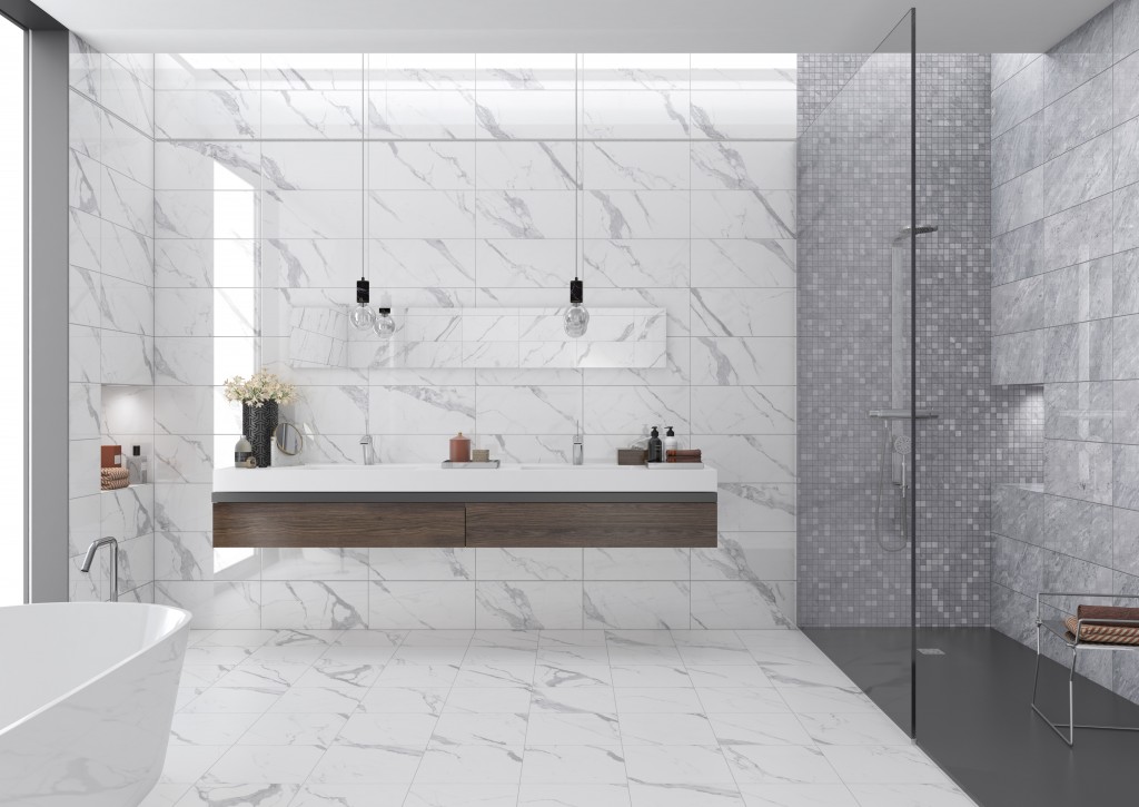 Splendour Statuario Marble Floor 330x330mm | N&C Tiles and Bathrooms