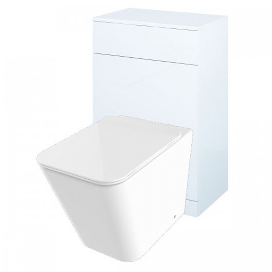 Indo Back to Wall Pan, Slim Soft Close Seat, Sense White WC Unit and Concealed Cistern