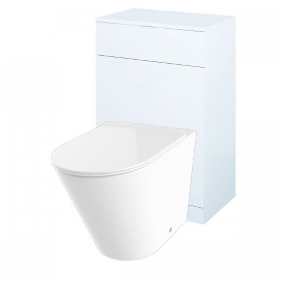 Surface Rimless Back to Wall Pan, Slim Soft Close Seat. Sense White WC Unit and Concealed Cistern