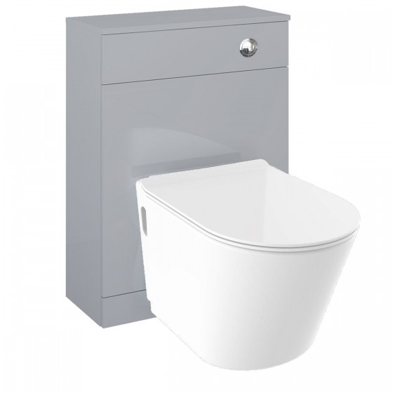 Surface Back to Wall Pan, Slim Soft Close Seat, Appeal Light Grey WC Unit and Concealed Cistern
