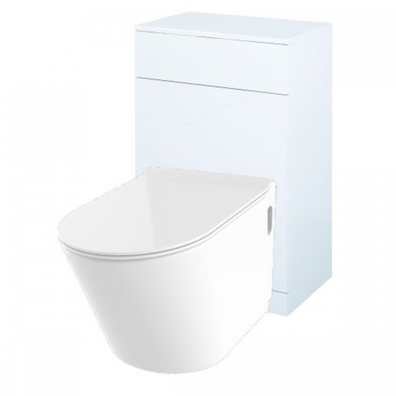 Surface Back to Wall Pan, Slim Soft Close Seat, Sense White WC Unit and Concealed Cistern