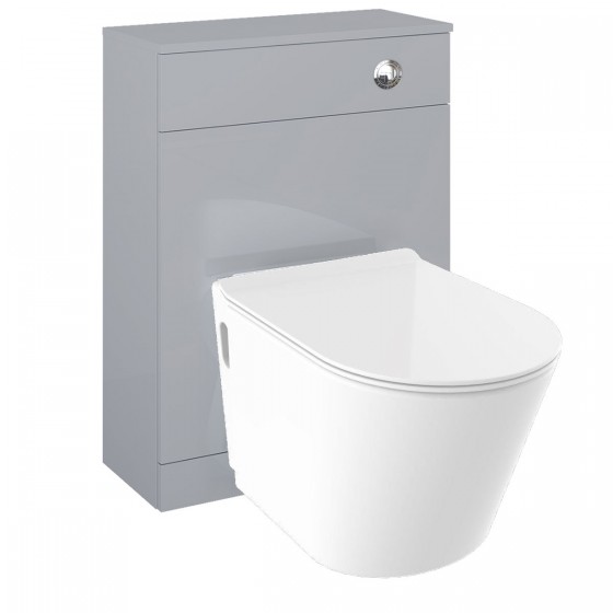 Invent Back to Wall Pan, Slim Soft Close Seat, Appeal Light Grey WC Unit and Concealed Cistern