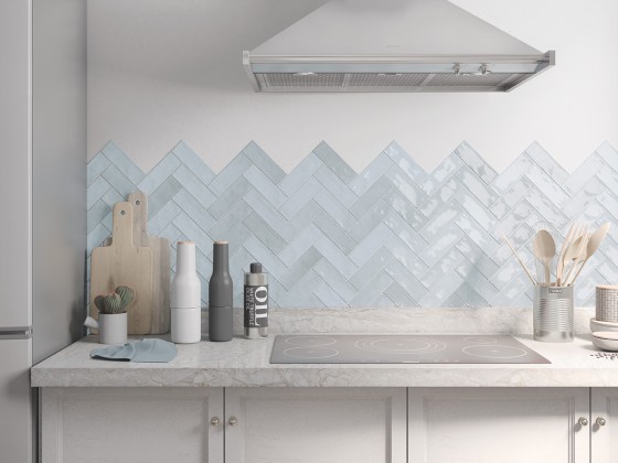 Carnival Sky Blue Porcelain Floor and Wall Tile 200x65mm