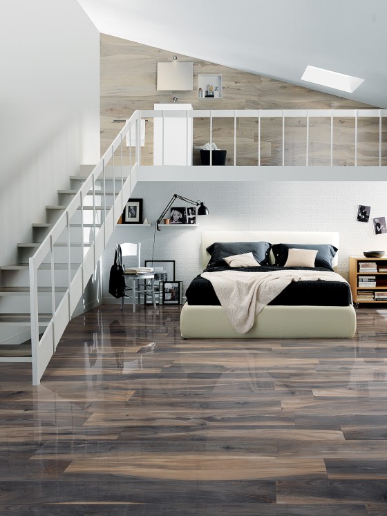 Kauri Fiordland Brown Polished Porcelain Floor and Wall Tile 200x1200mm