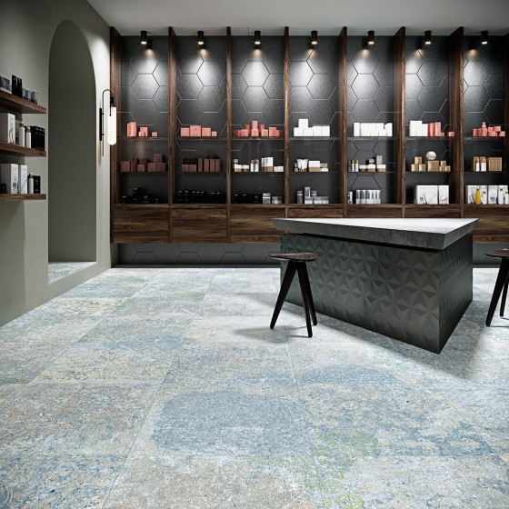 Bohemian Blue Porcelain Floor and Wall Tile 500x1000mm