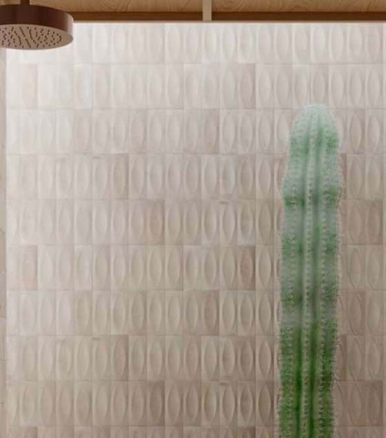 Gleeze Warm Beige Eye Decor Porcelain Floor and Wall Tile 75x200mm