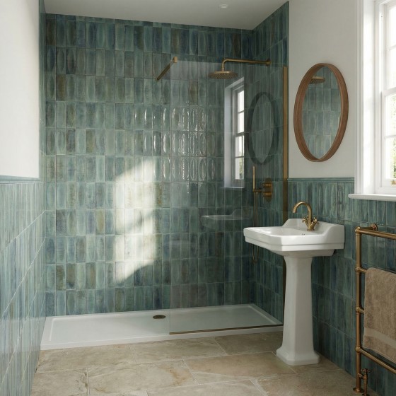 Gleeze Turchese Blue Eye Decor Porcelain Floor and Wall Tile 75x200mm