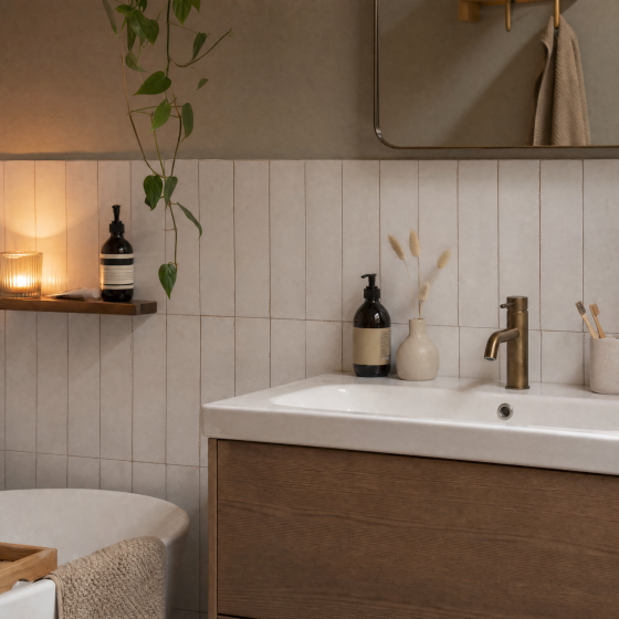 Gleeze Bianco White Porcelain Floor and Wall Tile 75x200mm