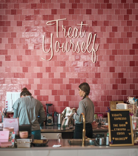 Zellige Blush Pink Ceramic Wall Tile 130x130mm