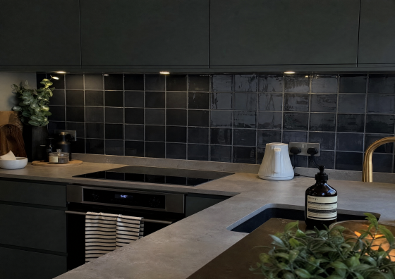 Zellige Charcoal Black Ceramic Wall Tile 130x130mm