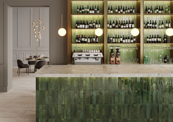 Beaumont Jade Green Brick Porcelain Floor and Wall Tile 300x600mm