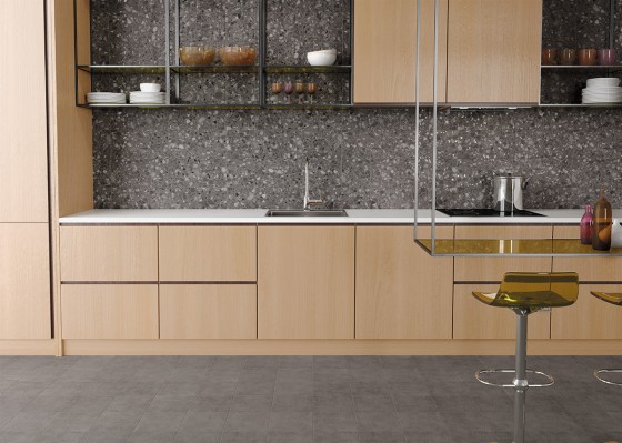 Attract Anthracite Terrazzo Ceramic Floor and Wall Tile 200x200mm