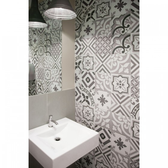 Truro Grey Mixed Pattern Wall & Floor Tile
