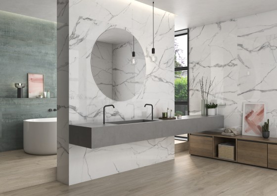 Infinity White Marble Polished Porcelain Floor and Wall 600x1200mm