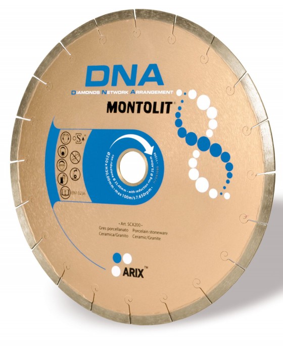 Montolit Gold Line Diamond Segmented Cutting Blade DNA EVO 3 200mm (SCX200)