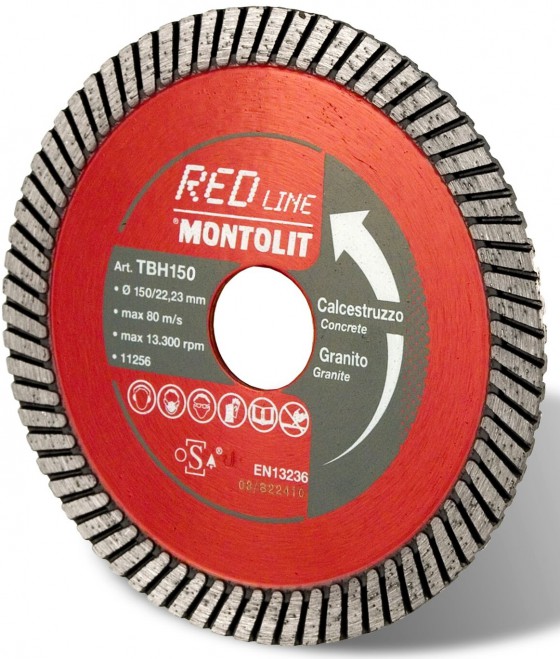 Montolit Red Line Diamond Turbo Blade 150mm (For 2cm Porcelain) (TBVH150)