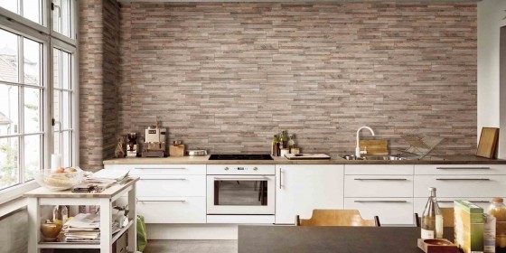 Split Face Slate Brown Porcelain Wall Tile 150x610mm