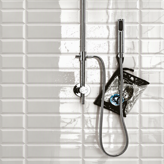 Synergy Metro Underground Bevel White Ceramic Wall Tile 100x300mm