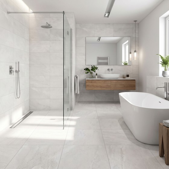 Future Stone White Ceramic Wall Tile 300x600mm