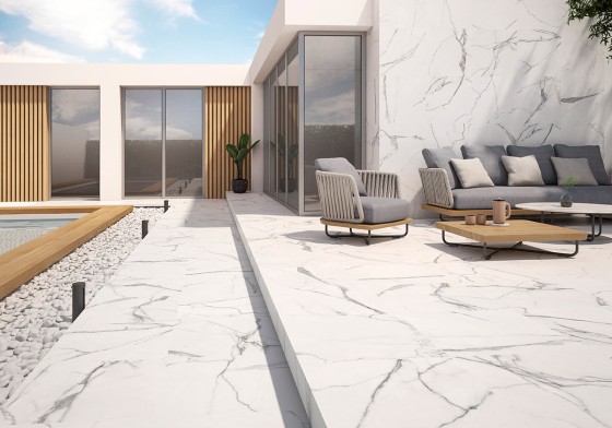 Infinity White Outdoor Tile Natural 610x610x20mm