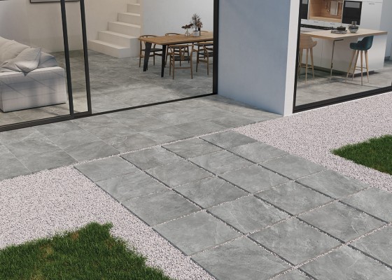 Nevis Grey Outdoor Tile 592x592x20mm