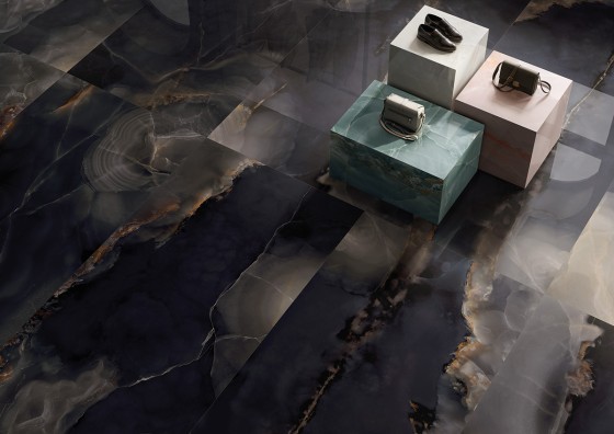 Italian Onyx Black Polished Porcelain Wall & Floor Tile 600x1200mm