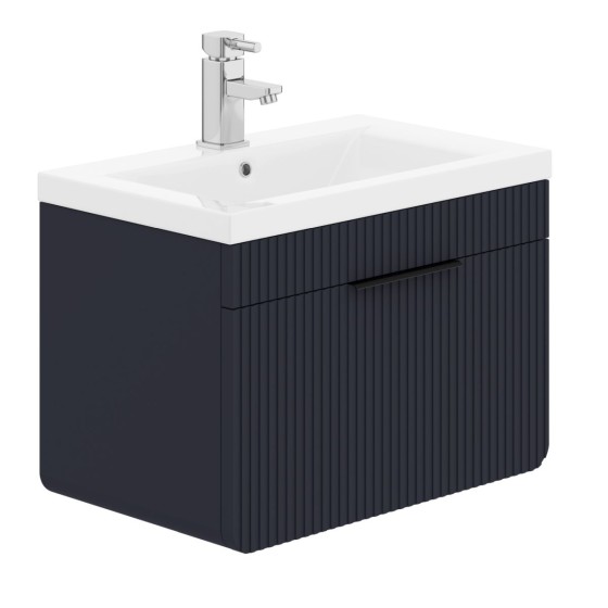 Impressions 60cm 1 Drawer Basin Vanity Unit Indigo Blue