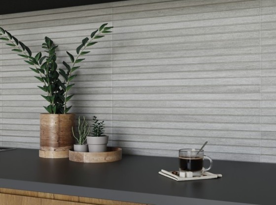 Tokyo Slatwood Grey Ceramic Wall Tile 310x610mm