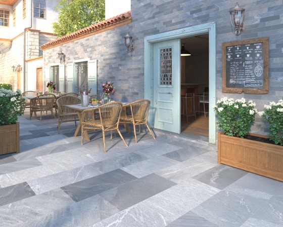 Touchstone Dark Grey Anti-Slip Porcelain Wall and Floor Tile 450x900mm