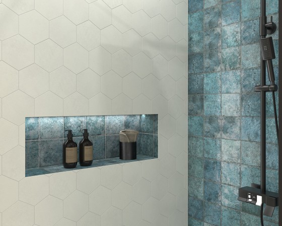 Utopia Hex White Porcelain Wall and Floor Tile 150x170mm