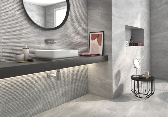Arcadia Grey Ceramic Wall Tile 250x500mm