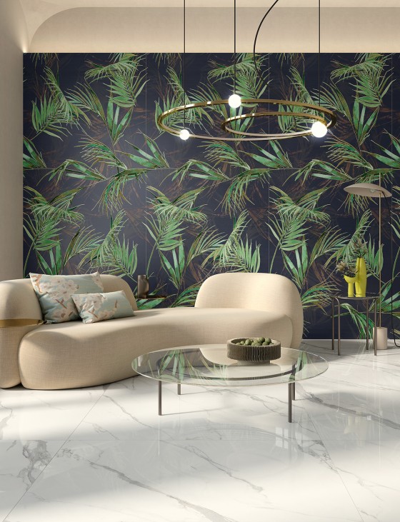 Amazon Kenzia Floral Natural Porcelain Floor and Wall Tile 600x1200mm