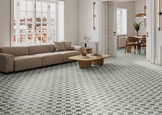 Longford Sage Porcelain Floor and Wall Tile 330x330mm