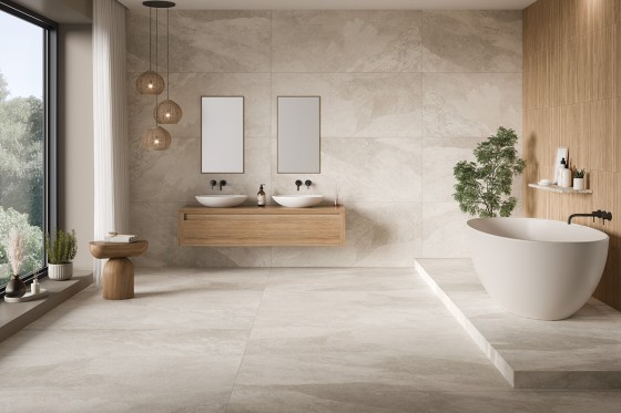 Hardwick White Natural Porcelain Floor and Wall Tile 750x1500mm