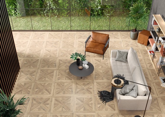 Inlay Haya Parquet Decor Porcelain Floor and Wall Tile 750x750mm