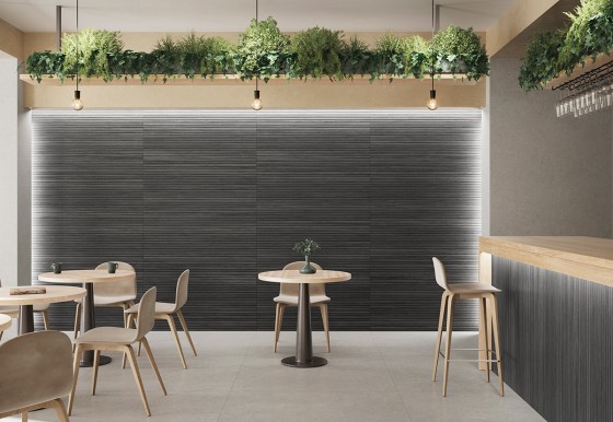 Kobe Slatwood Black Porcelain Wall Tile 600x1200mm