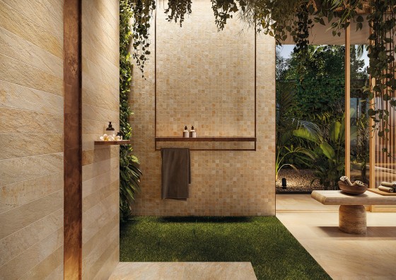 Mansion Gold Mosaic Porcelain Floor and Wall Tile 300x300mm