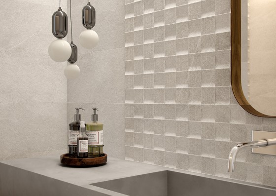 Ridge White Ceramic Wall Tile 310x610mm