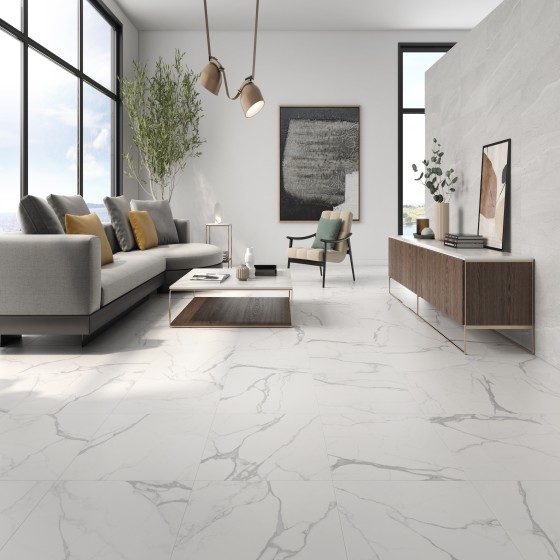 Melia Perla Grey Stone Porcelain Floor and Wall Tile 304x608mm