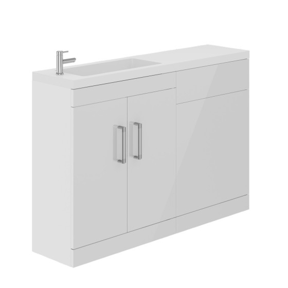 Bridge Floor Standing 120cm Combination Unit White