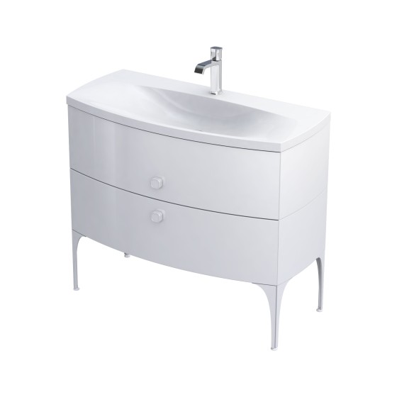 Wimborne Wall Hung 2 Drawer Basin Unit 102cm Gloss White