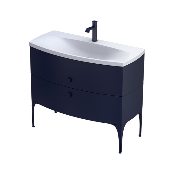 Wimborne Wall Hung 2 Drawer Basin Unit 102cm Matt Blue