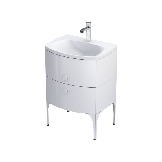 Wimborne Wall Hung 2 Drawer Basin Unit 62cm Gloss White