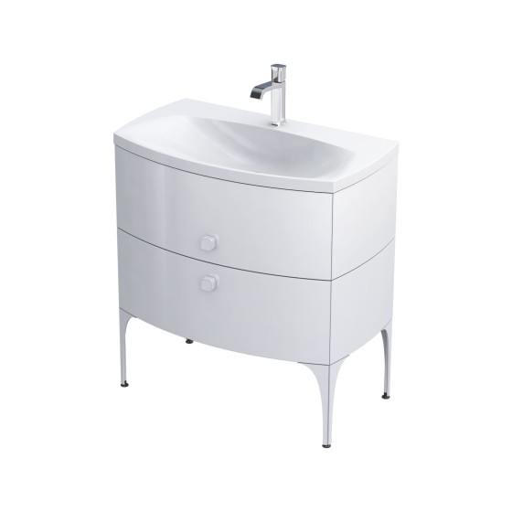 Wimborne Wall Hung 2 Drawer Basin Unit 82cm Gloss White