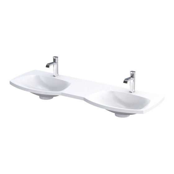 Wimborne Wall Hung 1 Taphole Double Washbasin 144cm Gloss