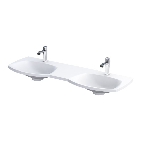 Wimborne Wall Hung 1 Taphole Double Washbasin 144cm Matt