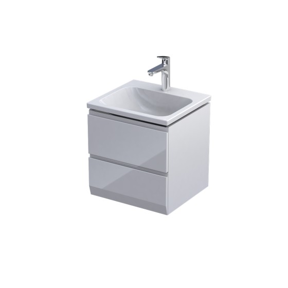 Rectory Wall Hung 2 Drawer Basin Unit 50cm Gloss White