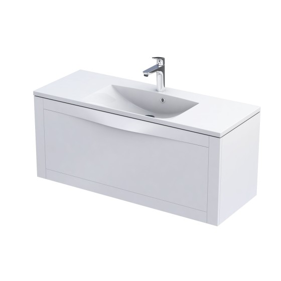 Enchant Wall Hung 1 Drawer Basin Unit 120cm Matt White