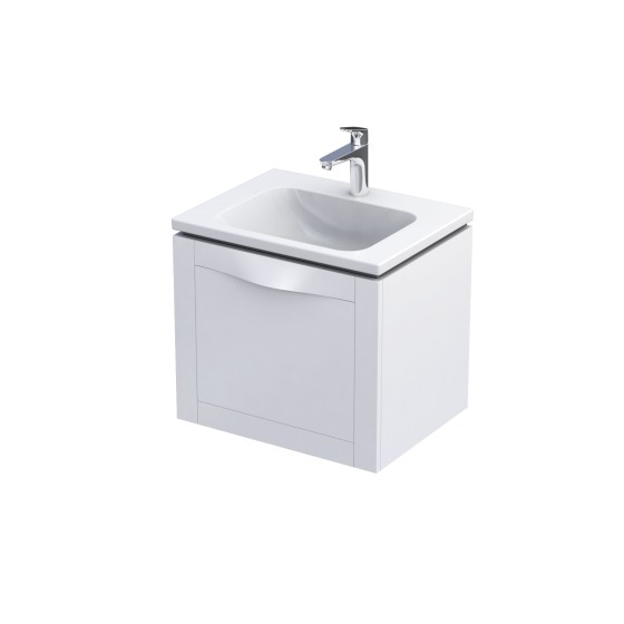 Enchant Wall Hung 1 Drawer Basin Unit 60cm Matt White