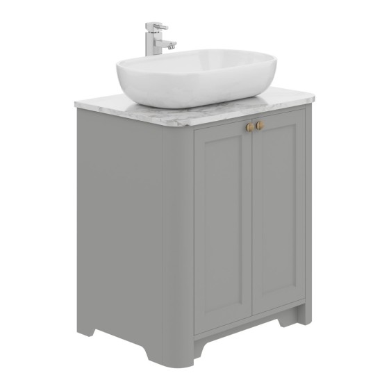 Hampton 70cm Floor Standing 2 Door Unit Dusk Grey Super Matt